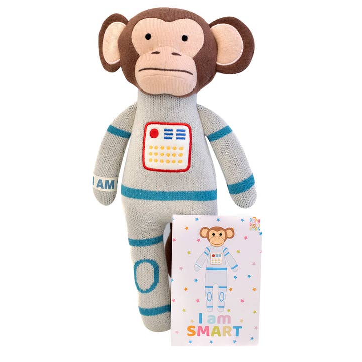 Strickpuppe APOLLO der Affe aus Baumwolle (mit Affirmationskarten) für den Großhandel von Bishy Bishy Bash