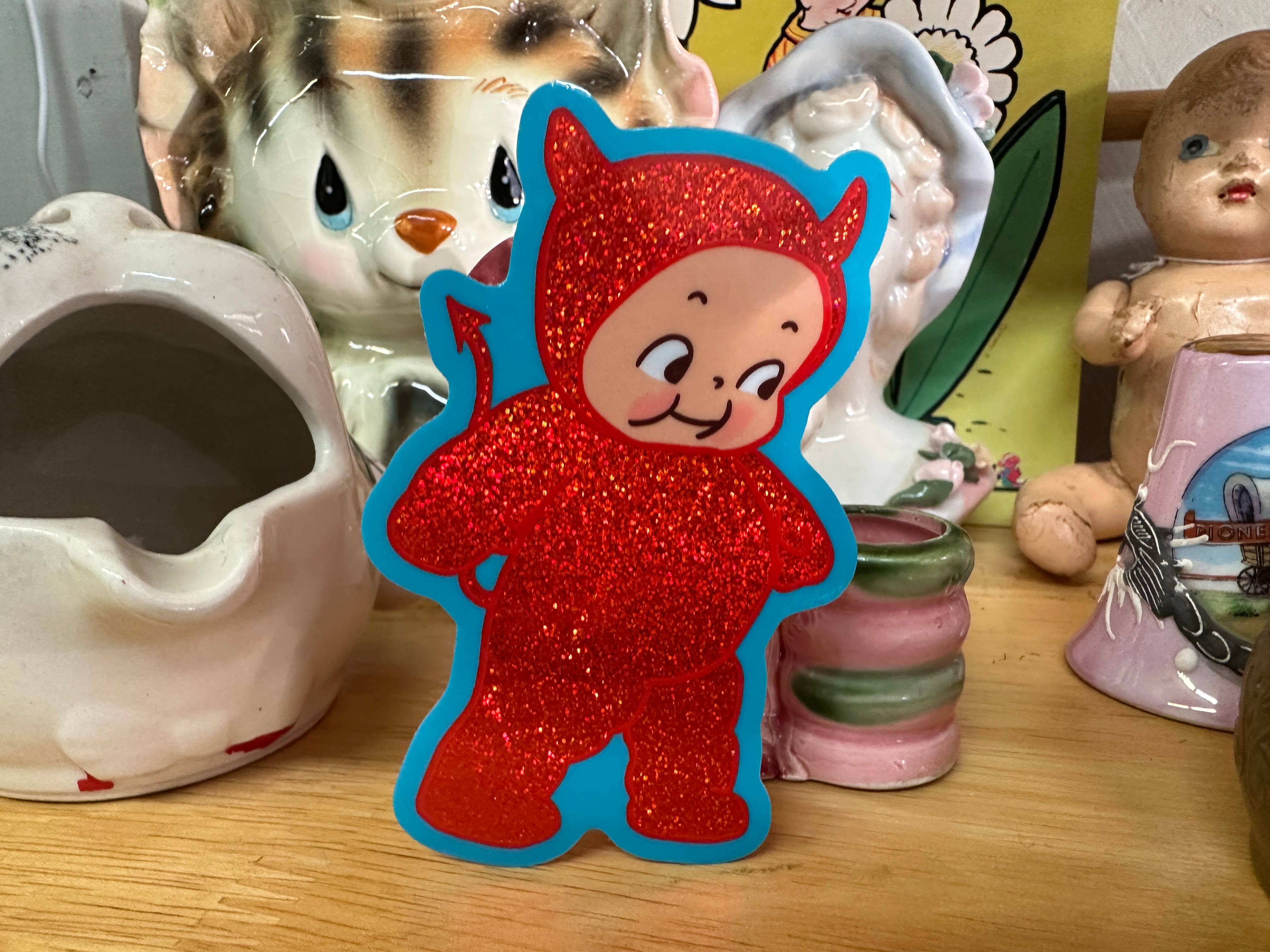 Corkscrew Curiosities - Wholesale Sticker - Little Devil Kewpie Sticker2