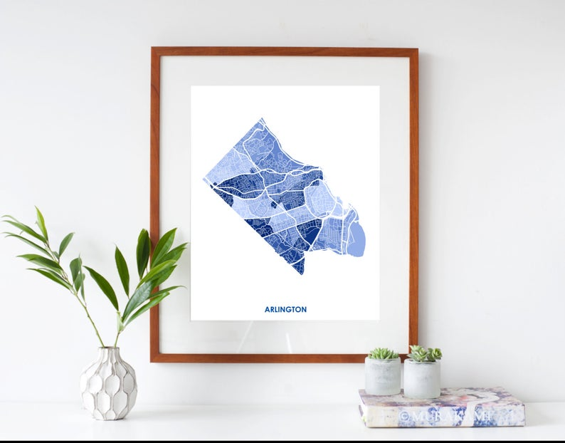 Juanita's Adventures - Wholesale Art Print - Juanitas Arlington Map Print1