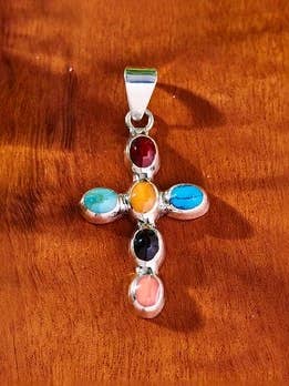 Ciondolo a croce in argento sterling per la vendita all'ingrosso da parte di Moda Designs