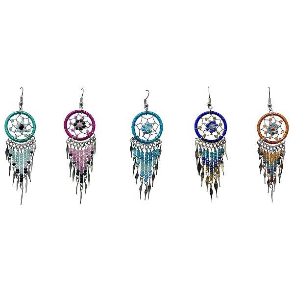 Pichincha - Vente Boucles d'oreilles pendantes - Boucles d'oreilles pendantes en métal à perles longues Daisy Dream Catcher