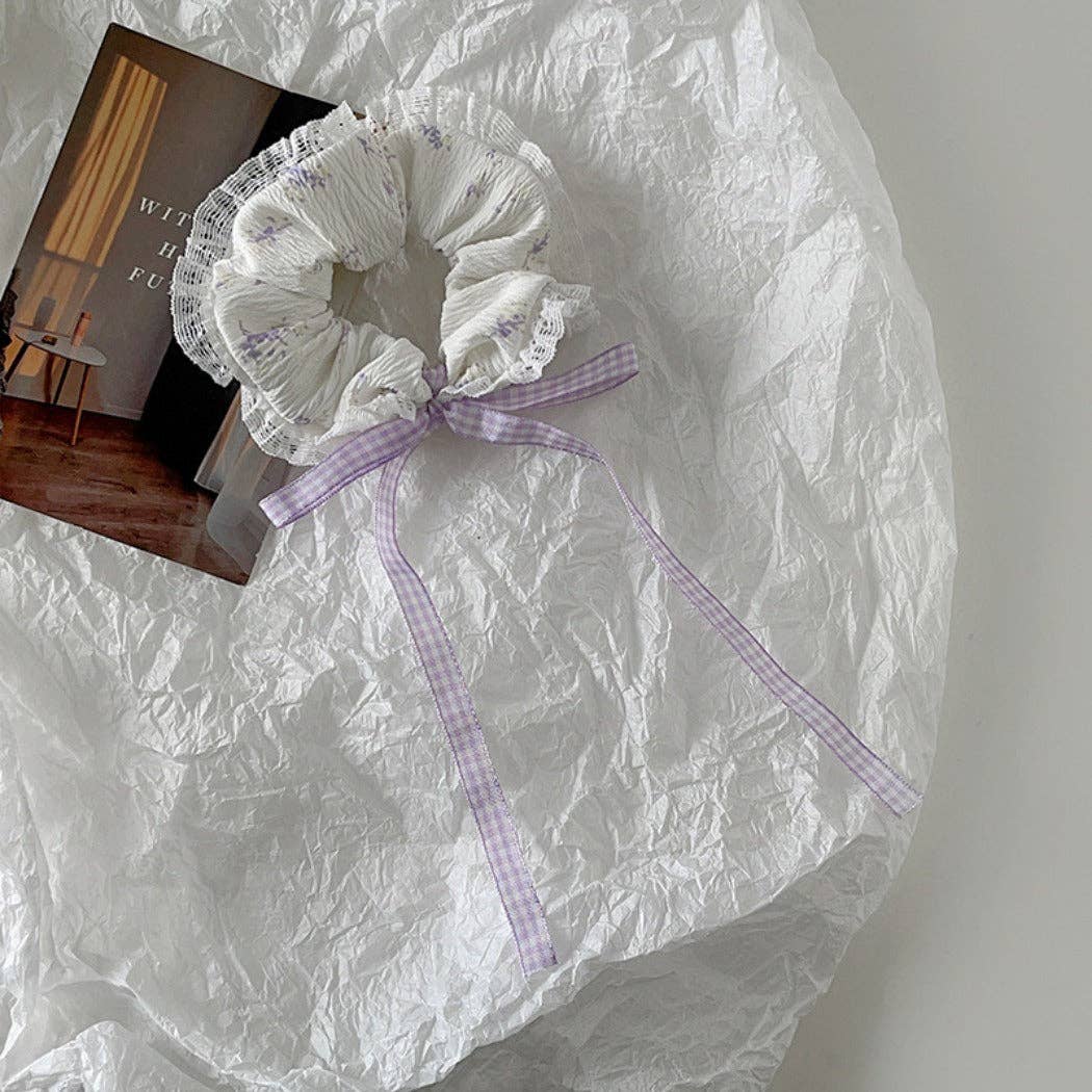 WEST AUSSIE SUPPLIES – wholesale Scrunchie - Women’s – Gifty - Floral Pattern Lace Trim Scrunchie4