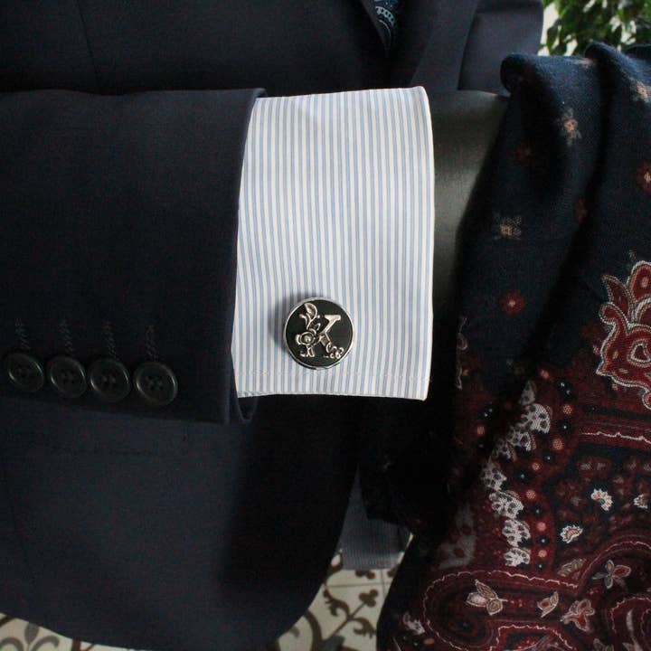 Personalized initial Cufflinks Handmade Letter Cuff Links for wholesale by COOLMENCLUB