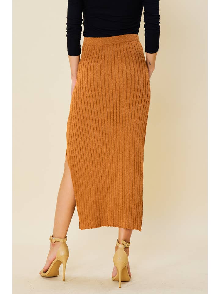 FSL Apparel - Wholesale Skirt - Women's - IS8035 - RIBBED HIGH WAIST SWEATER SKIRT WITH SIDE SLIT13