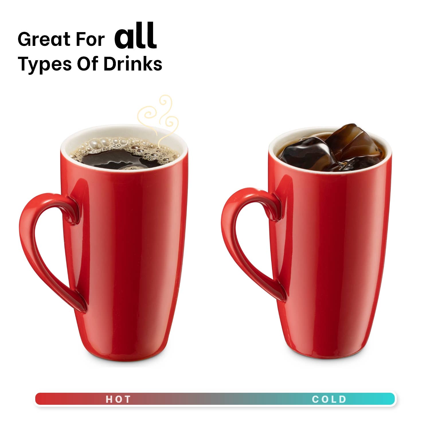 Kadra Kitchenware - Wholesale Coffee Mug - Mitbak - Classic Mug with Lids, Red, 6 Pk5