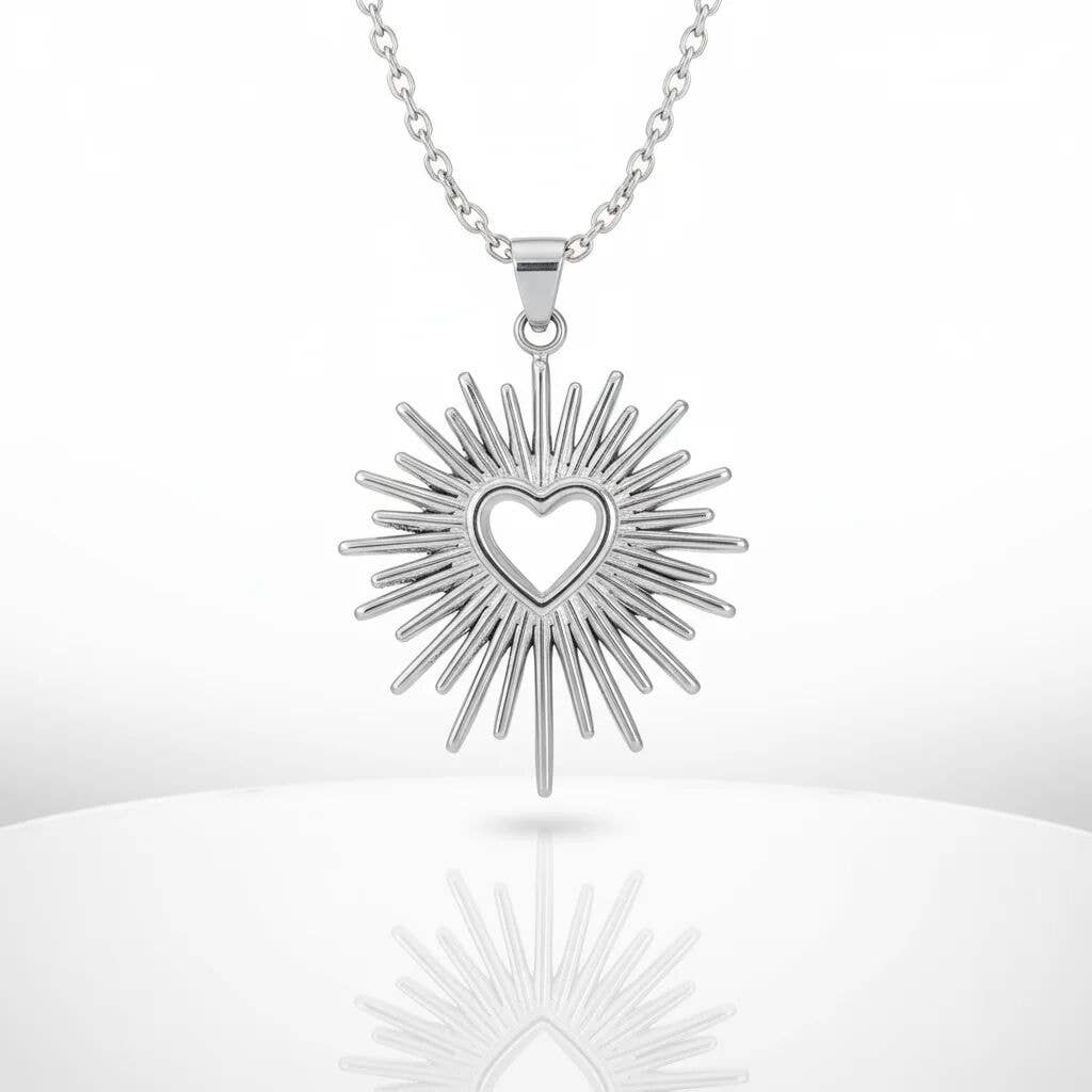 WJW – Großhandel Individueller Charm/Anhänger – Sunburst-Herz-Anhänger aus strukturiertem Edelstahl mit PVD-Beschichtung aus 18 Karat Gold5