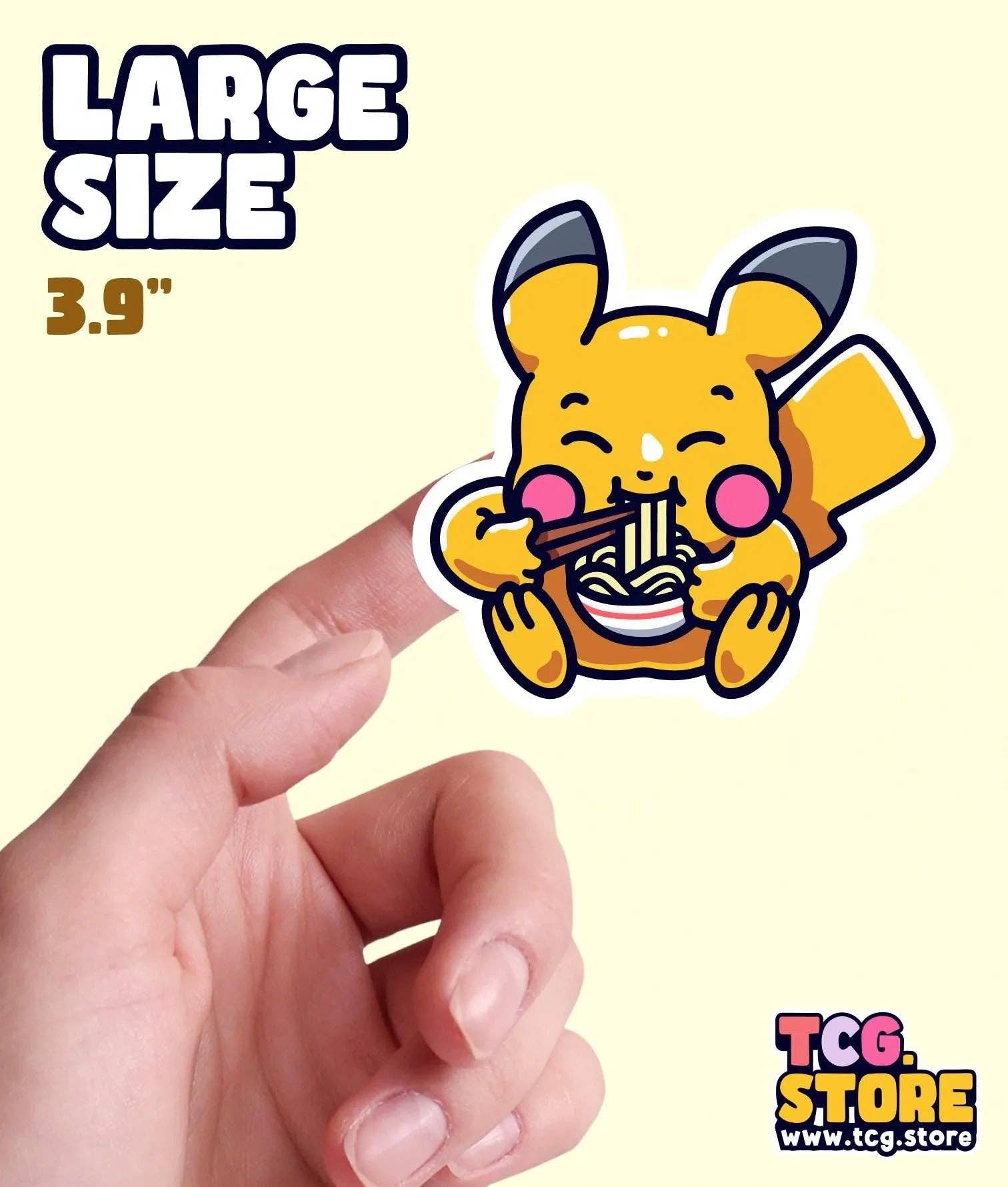 TCG.Store - TCGDOTSTORE - Wholesale Sticker - Pikachu Pokémon Sticker: Eating Ramen2