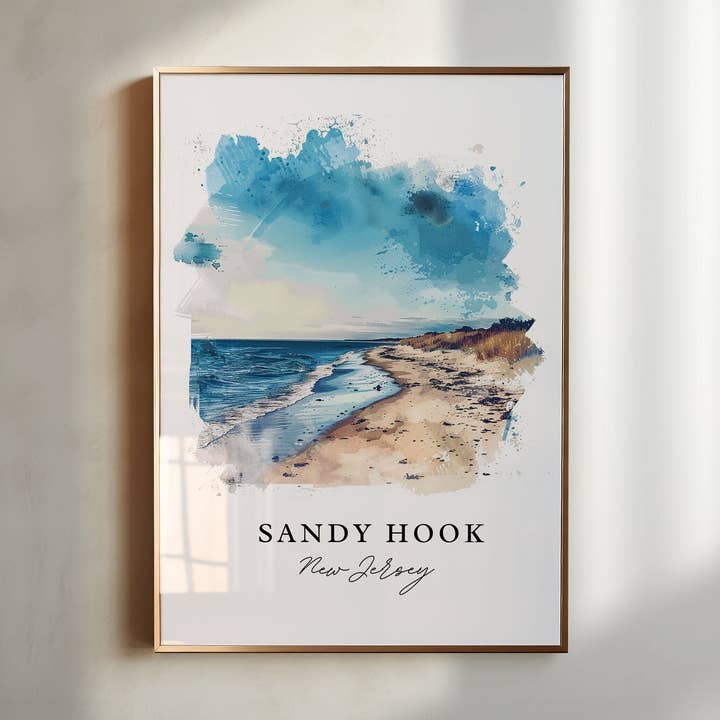 Art mural Sandy Hook NJ - Impression Côte du New Jersey pour la vente par Premium Travel Art
