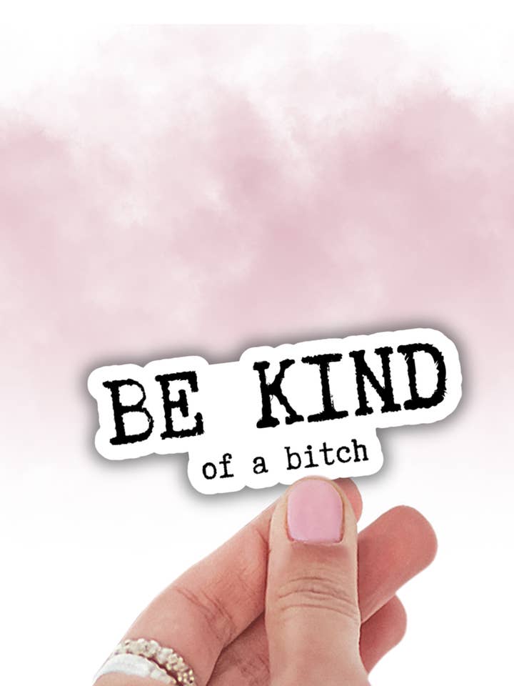 wees vriendelijk grappig sarcastische sticker, vinyl stickers, laptopsticker voor wholesale door Lalatina Shop