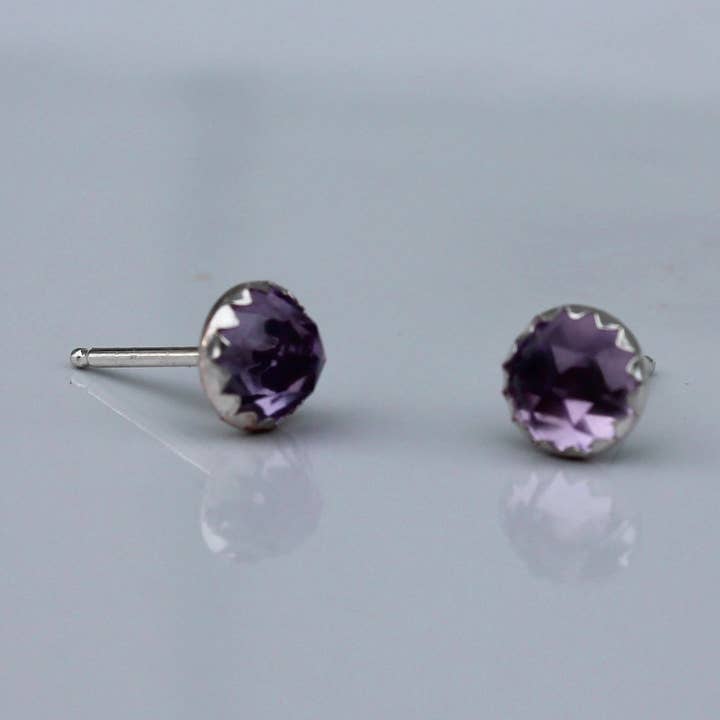 Rose Cut Stone Post Earrings for wholesale by Kitty Stoykovich Designs