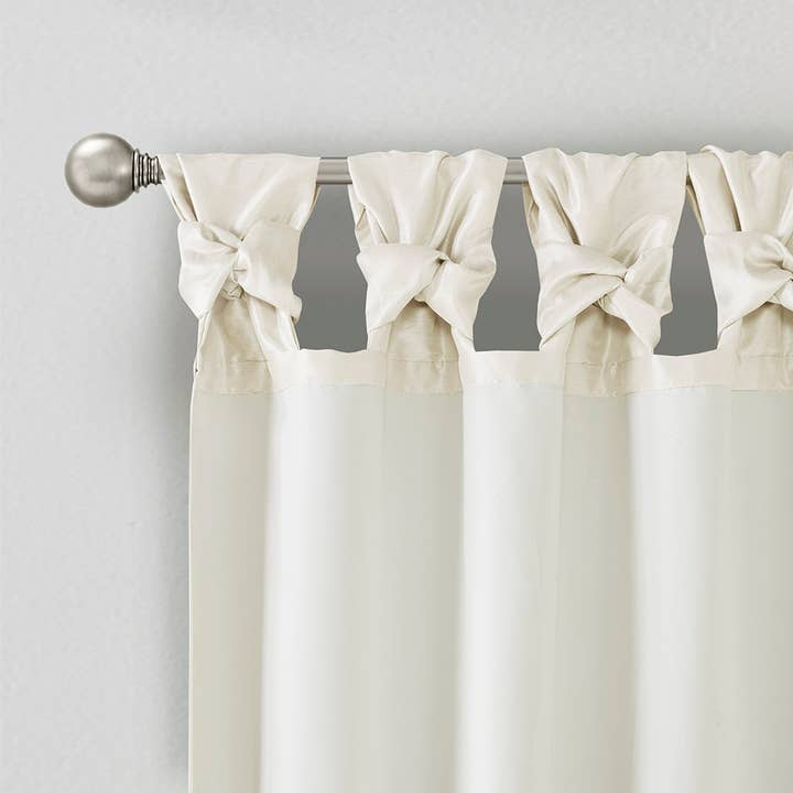 Olliix - Wholesale Curtain - Twist Tab Silky Window Curtain, White3