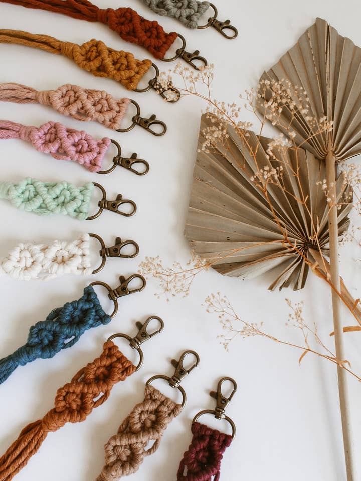 Macramé Keychains | Small | NEW COLORS | Mini Macrame Keycha for wholesale by C By The Sea Shoppe