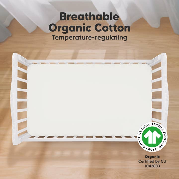 Soft White 2-pack Organic Cotton Fitted Crib Sheet for wholesale on Faire