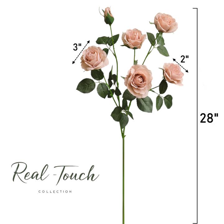 Angel Isabella - Wholesale Artificial Flowers - 29"-Real Touch Artificial Rose Stem-6 blooms