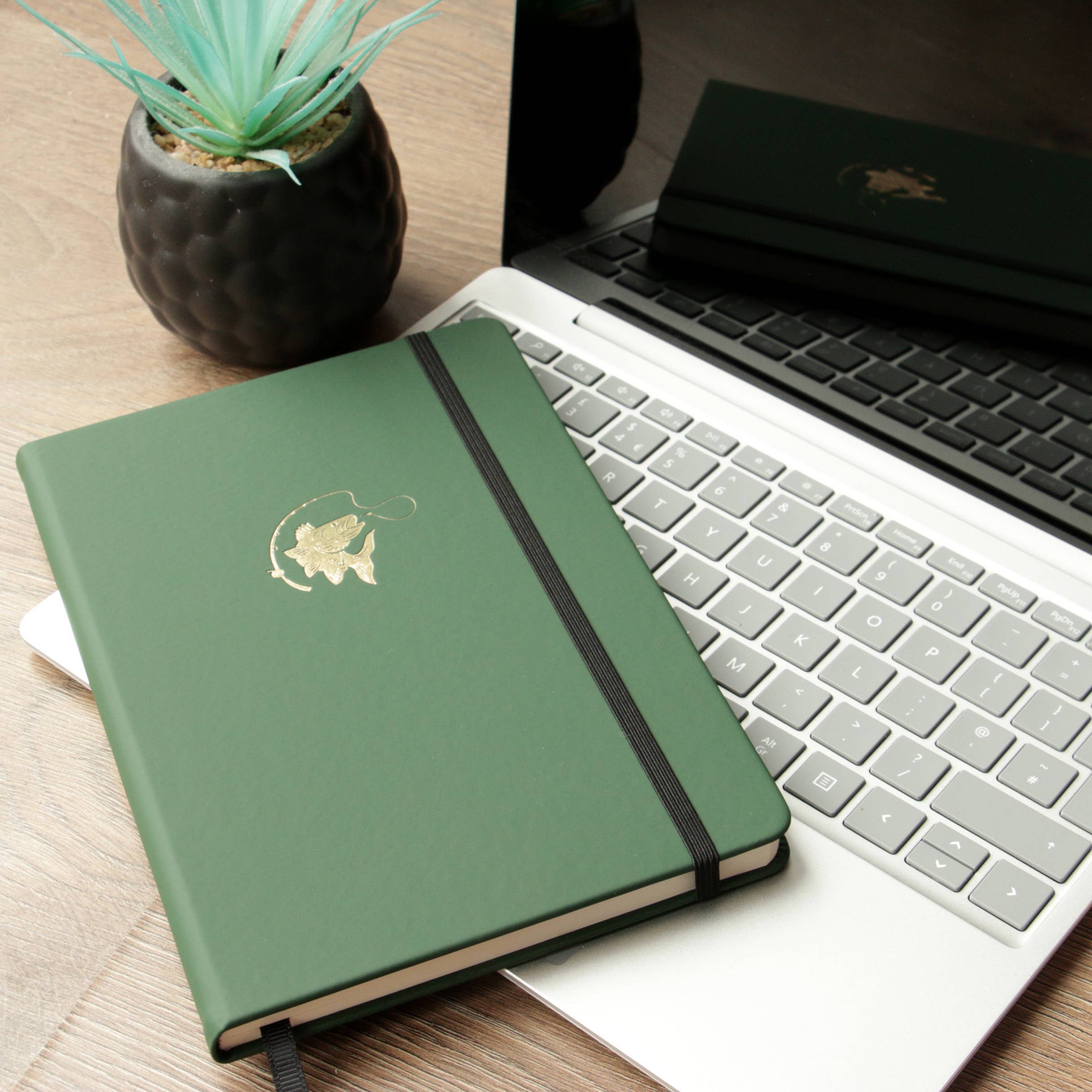 Dalaco - incorporating David Aster – wholesale Notebook – Fish Embossed Lined A5 Notebook Green1