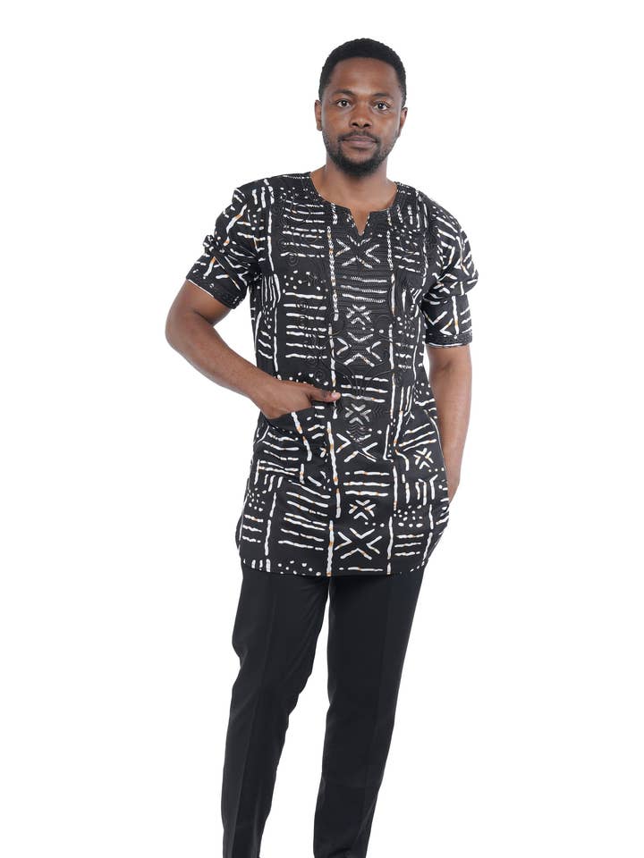Camicia Dashiki Africana Ricamata per la vendita all'ingrosso da parte di Satsuma Wholesale