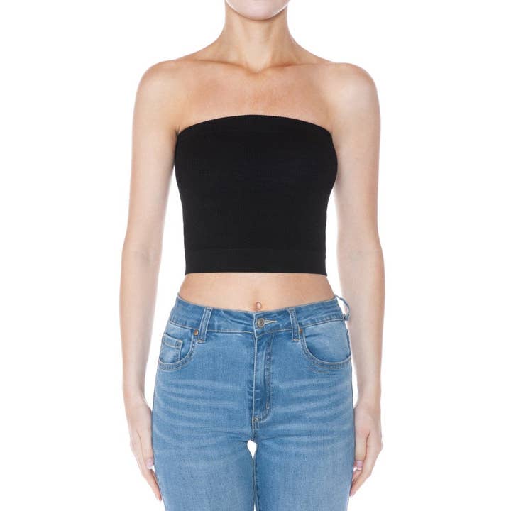 Paperdoll - Wholesale Tank Top - Women's - SEAMLESS CROPPED BANDEAU TUBE TOP3