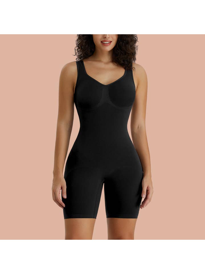ShaperX Shapewear - Wholesale Shapewear - Women's - SHAPERX Seamless Wide Starps Mid-Thigh Bodysuit