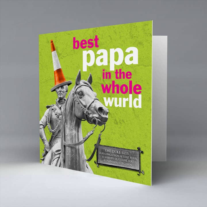 Best Papa in the Whole Wurld - Greetings Cards for wholesale by Pureminted