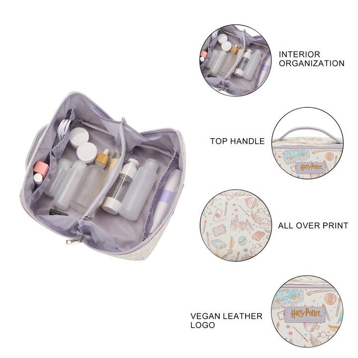 Bioworld Merchandising - Wholesale Makeup/Cosmetic Bag - Harry Potter Cosmetic Bag with Spell and Potion Print Design5