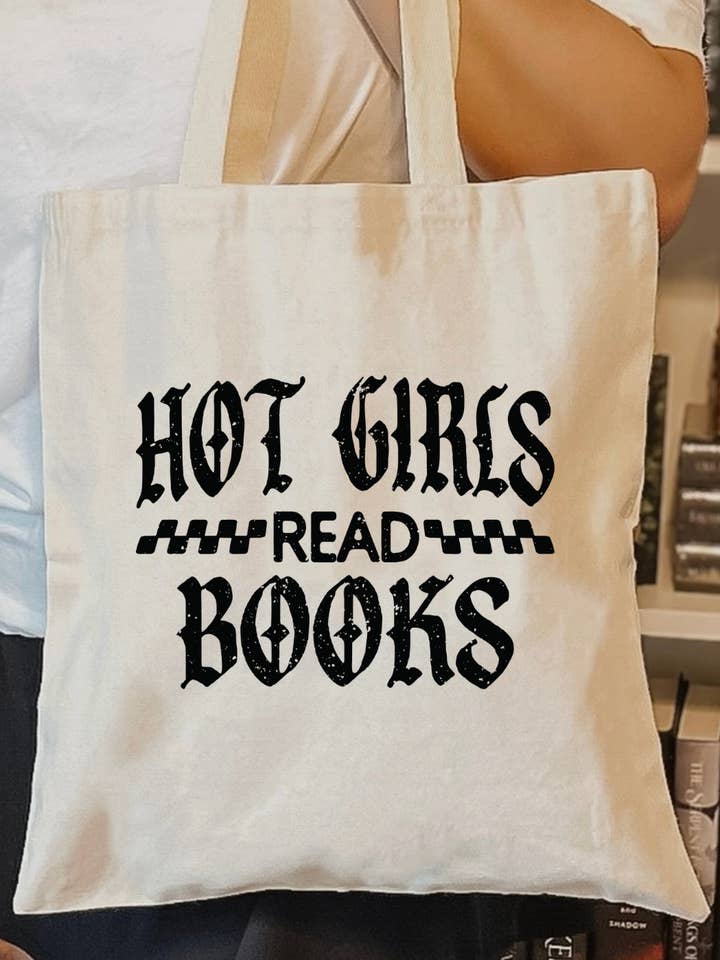 Hot Girls Read Books Tote Bag for wholesale by Hilarious Humanitarian