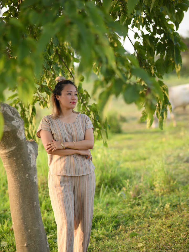 The Oasis Pants in Hazel Stripe for wholesale by Swahlee