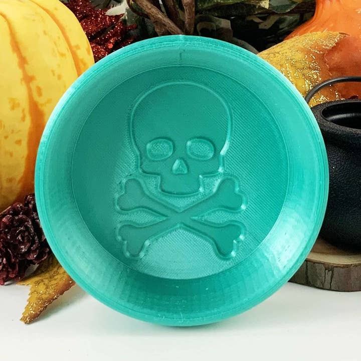 Molde de bomba de baño con calavera y huesos cruzados para Halloween, para venta al por mayor de Ocean Moulds
