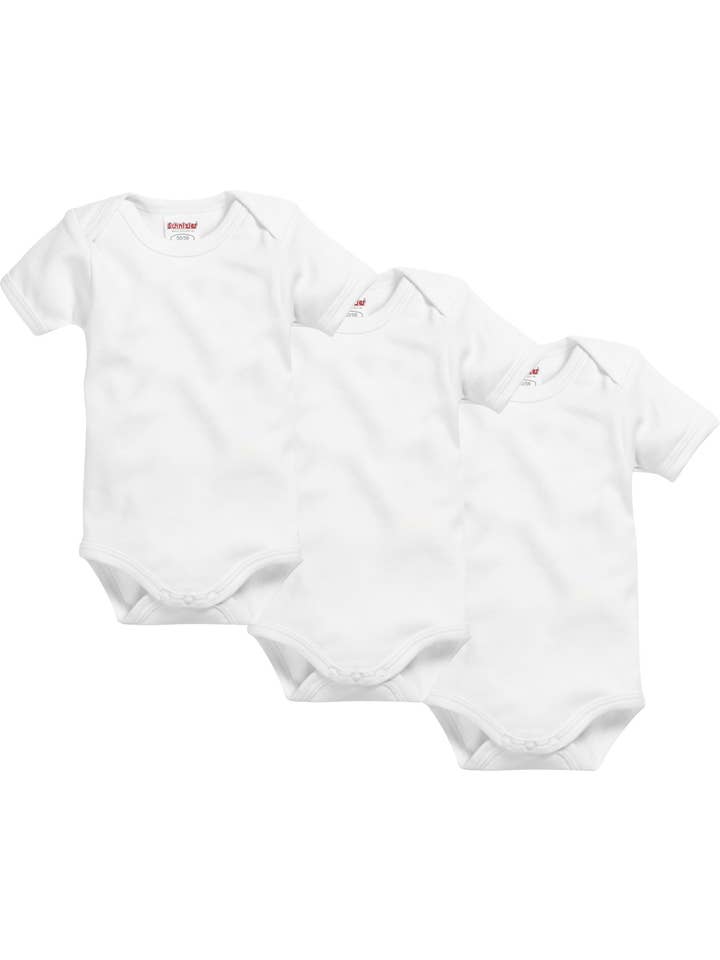 white Bodysuit 1/4-arm pack of 3 uni for wholesale on Faire