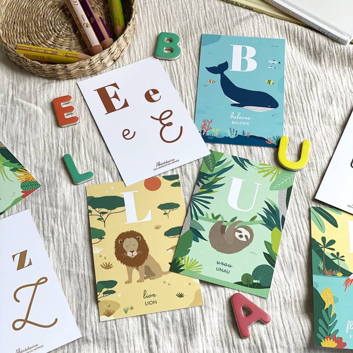 Papier curieux - Wholesale Learning Cards - Kids & Baby - Montessori animal alphabet cards for children