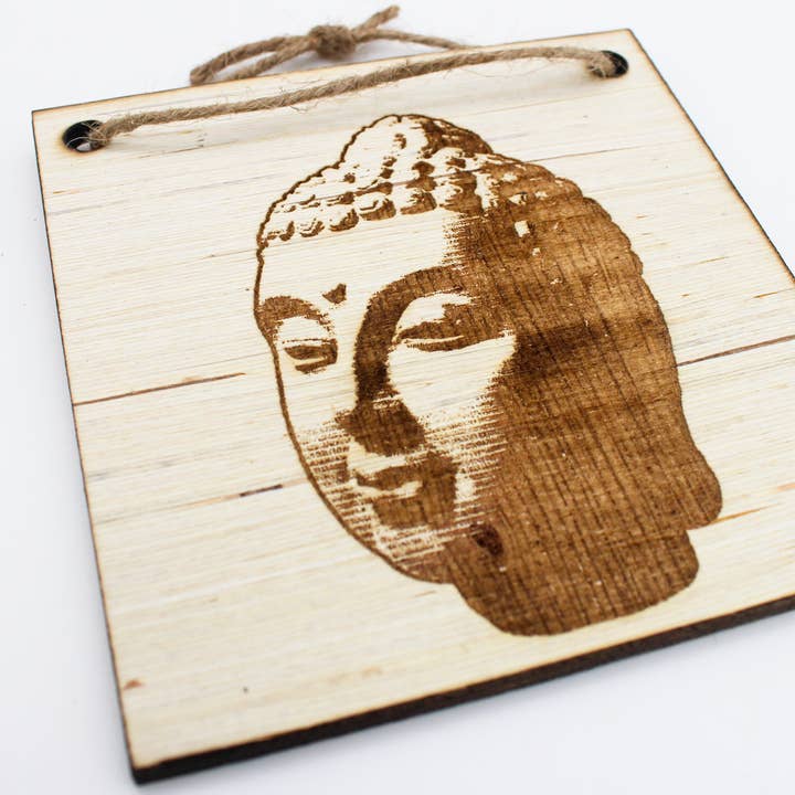SticksandLasers - Wholesale Sign - Buddha Statue - Engraved Hanging Sign