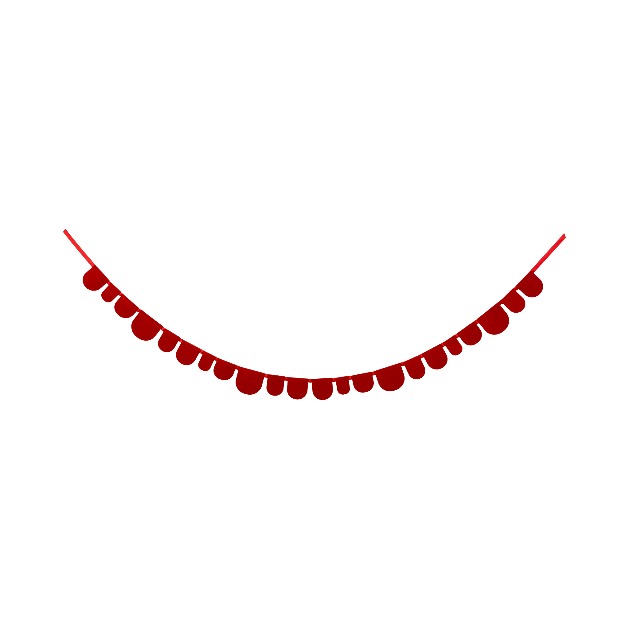 My Mind’s Eye - Wholesale Party Sign/Banner - BEC1104 - Red and Cream Scalloped Felt Banner Set5