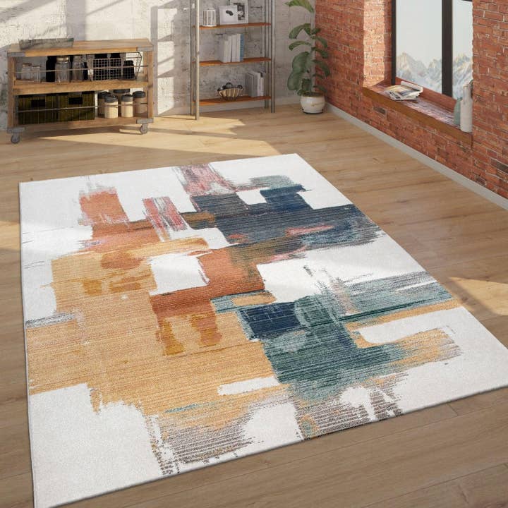 Paco Home - Wholesale Area Rug - Colorful Area Rug Modern Art 3D Effect Cream, Blue, Yellow