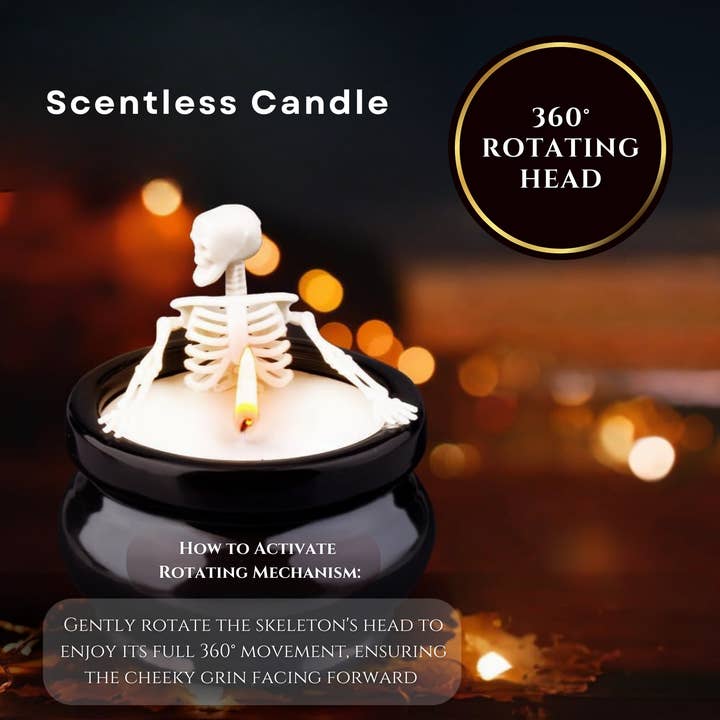 The Wine Savant / Khen Glassware - Wholesale Jar/Filled Candle - Halloween Decoration Skeleton Skull Candle