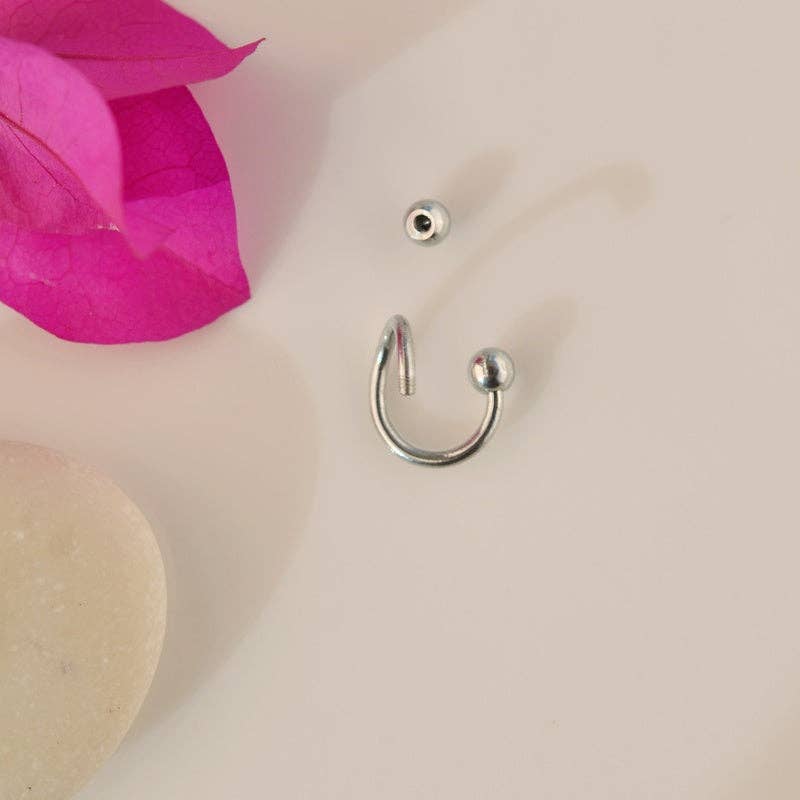 StockJWL - Vendita all'ingrosso Orecchini singoli - Piercing a Spirale Ritorto Piercing a Spirale Orecchini a Spirale in Acciaio Ondulato per Trago, Elica e Cartilagine Oro Argento Nero15