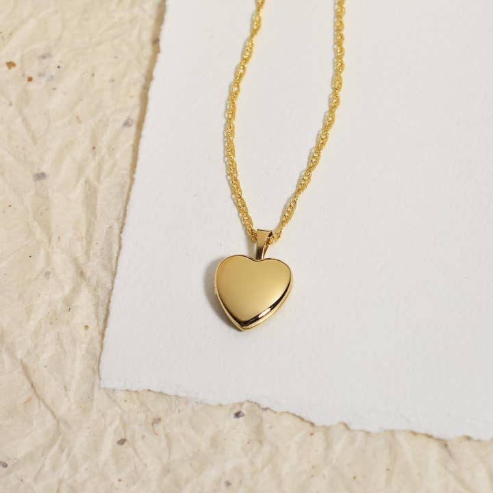 Gold Fill Heart Locket Necklace for wholesale on Faire7