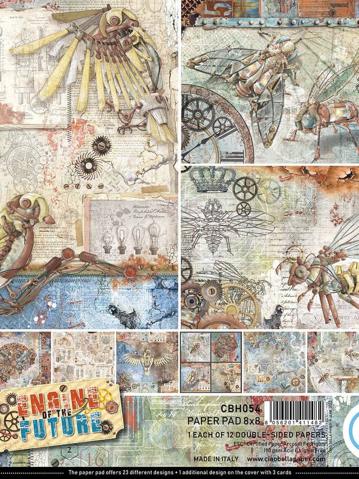 Ciao Bella Motore Del Futuro Pad 8x8 12/Pkg per la vendita all'ingrosso da parte di Ecstasy Crafts Distributing