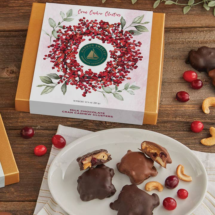 Cran Cashew Clusters - Milk Chocolate - 10 pc for wholesale by Harbor Sweets Chocolates