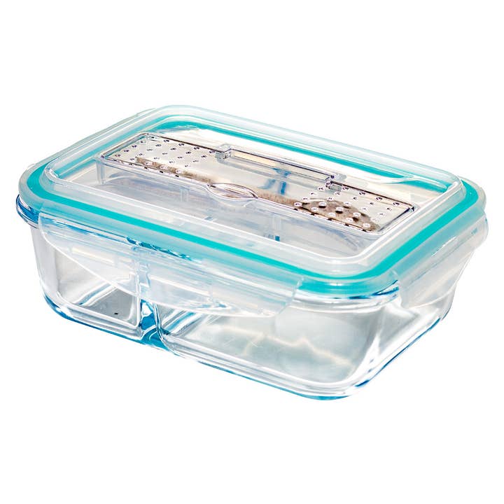 Lexi Home 35 oz. 2-Compartment Glass Containers with Cutlery for wholesale by Lexi Home