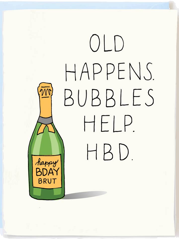 Funny Birthday Card – Champagne Milestone Aging Humor for wholesale by Pop + Paper