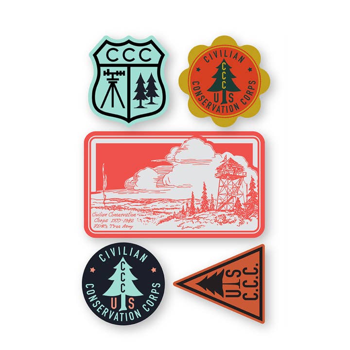 CCC Camp Exchange - Wholesale Sticker - CCC Sticker Sheet Civilian Conservation Corps
