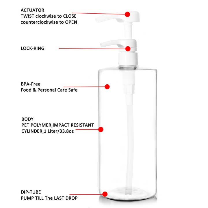Youngever - Wholesale Soap Dispenser - Youngever 4 Pack 24OZ Empty Shampoo Pump Bottles - Clear