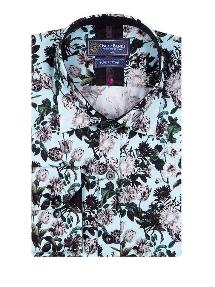 Green Flower Print with Matching Handkerchief for wholesale by Makrom