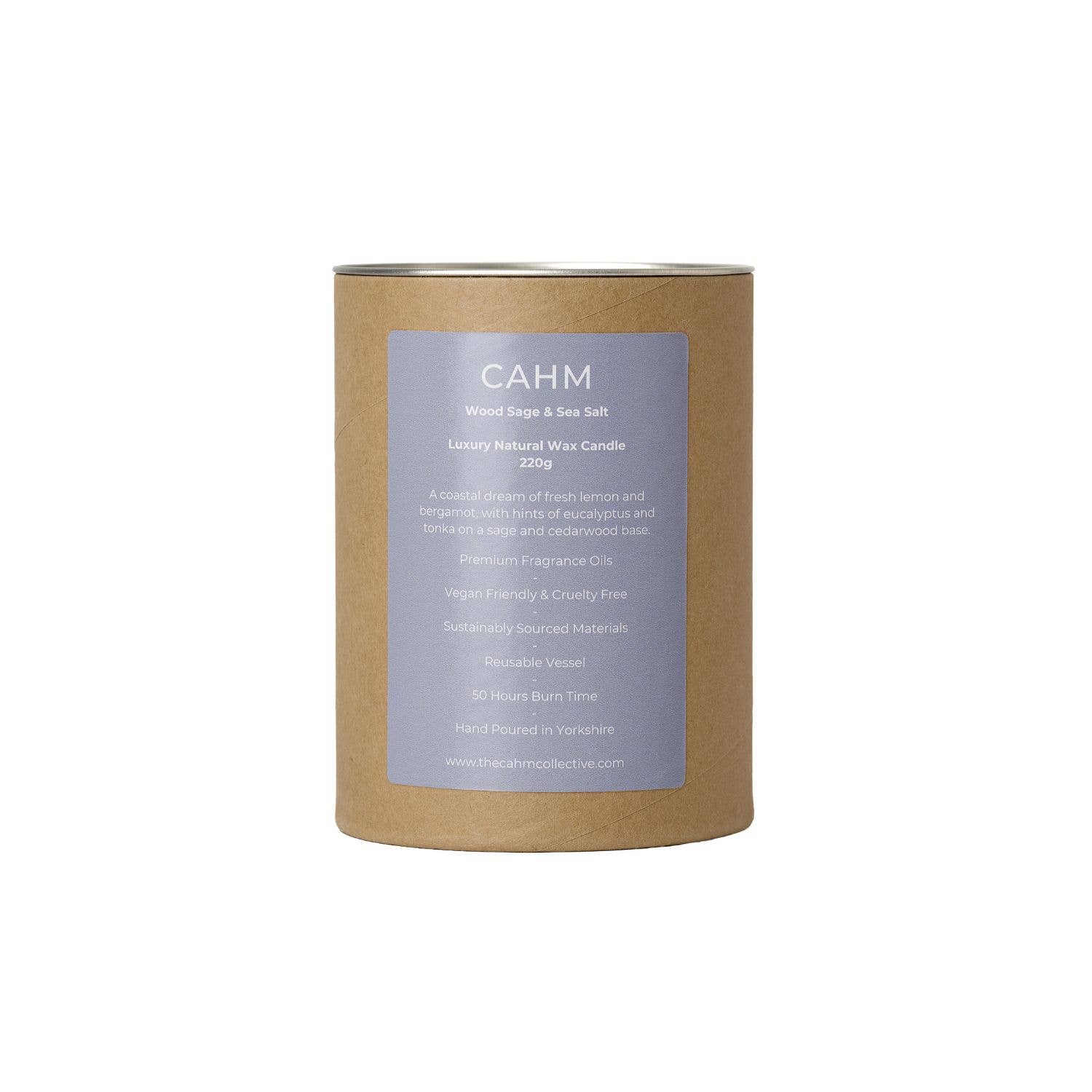 CAHM - Wholesale Jar/Filled Candle - Wood Sage and Sea Salt Soy Wax Candle | Luxury Candles3