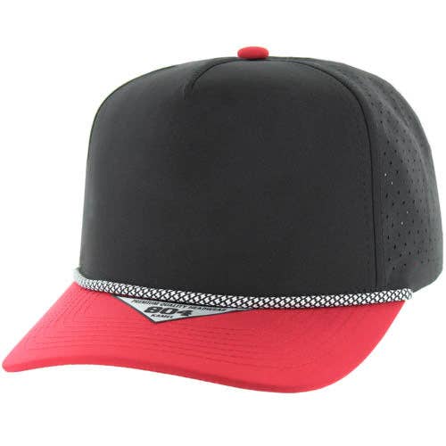 Zion Brand - Wholesale Baseball Cap - Unisex - BLANK 5 PANEL ROPE LASER CUT SNAPBACK BALL CAP1