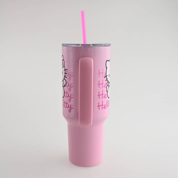 Silver Buffalo - Wholesale Insulated Mug/Tumbler - Hello Kitty Gradient 40oz Stainless Steel Tumbler w Handle2