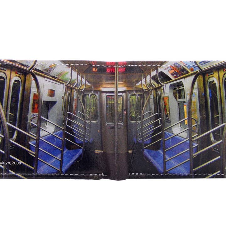L-Train, - Men's Leather Wallet, Brooklyn, NY for wholesale by Vernakular Photo Designs