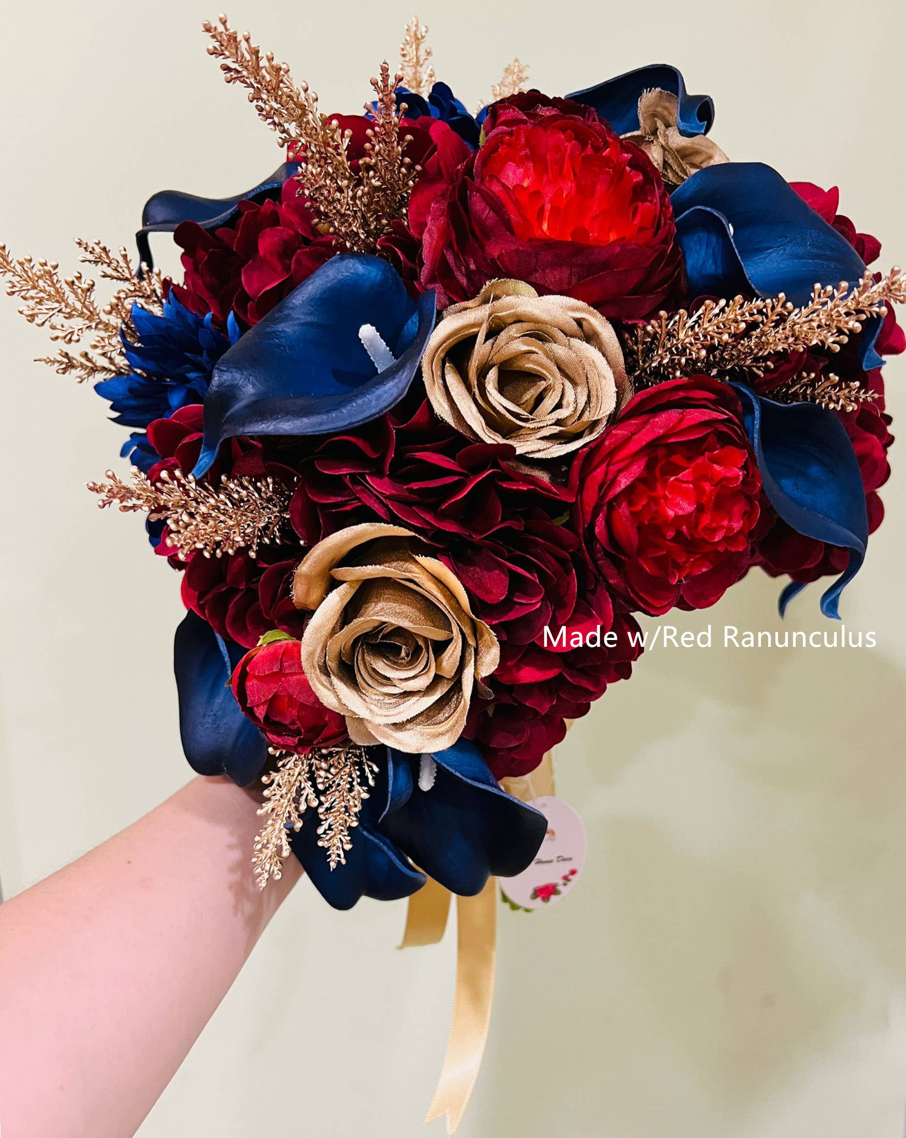 Sweet Home Deco – Großhandel Künstliche Blumen – 19'' Seidenranunkel Einzelflor mit 3 Blütenzweigen, Frühlingsranunkel3