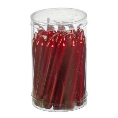 Biedermann & Sons - Wholesale Tapered Candle/Candlestick - Red Metallic Chime Candles-Pack of 20 Candles