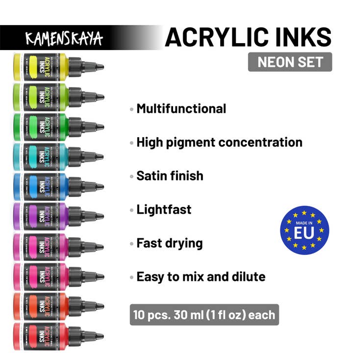 KAMENSKAYA – Großhandel Malset – Neon Acrylfarben-Set1