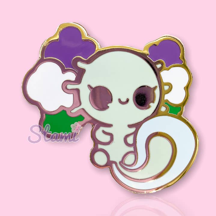Genderqueer Axolotl Pin für den Großhandel von Stami Studios